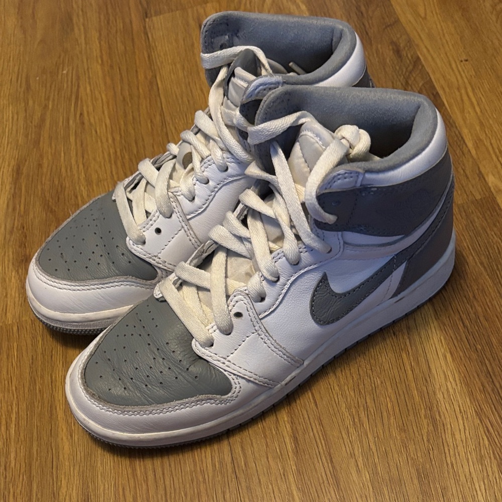 Nike Air Gray and White High-Top Sneakers